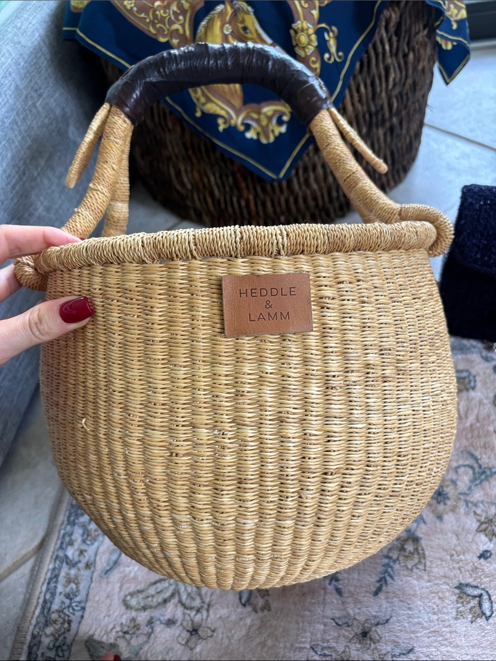 Heddle & Lamm Natural Woven Satchel Tote